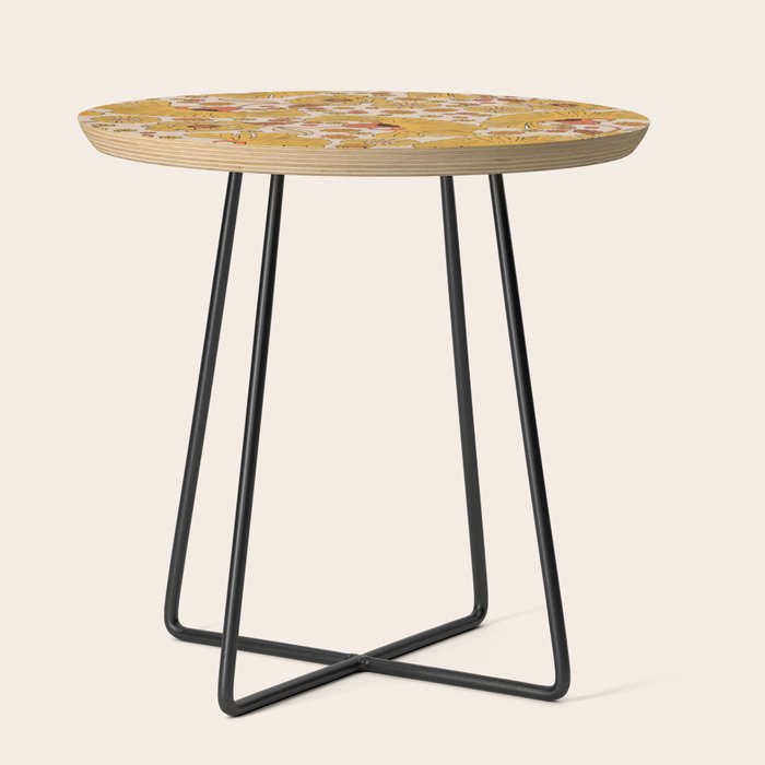 70s Floral Pattern Side Table