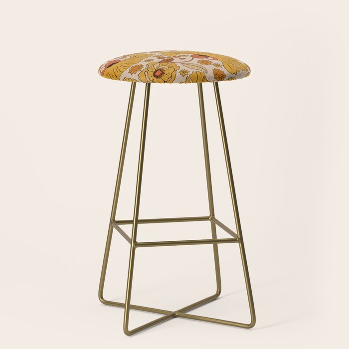 70s Floral Pattern Stool