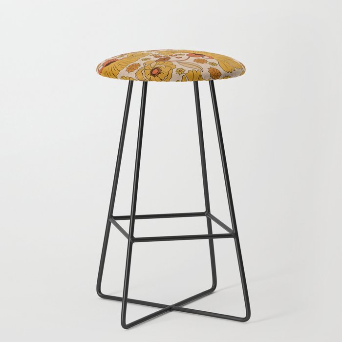 70s Floral Pattern Stool