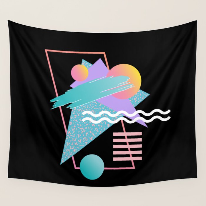 80s Retrowave Design - Memphis Pattern 135 Wall Tapestry