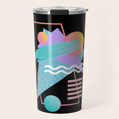 80s Retrowave Design - Memphis Pattern 135 Travel Mug