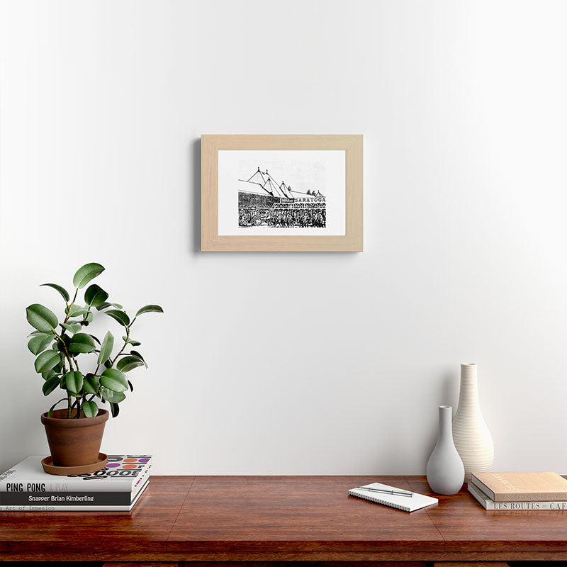 "The Starting Gate" Saratoga Springs Race Course Track Framed Art Print