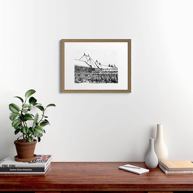 "The Starting Gate" Saratoga Springs Race Course Track Framed Art Print