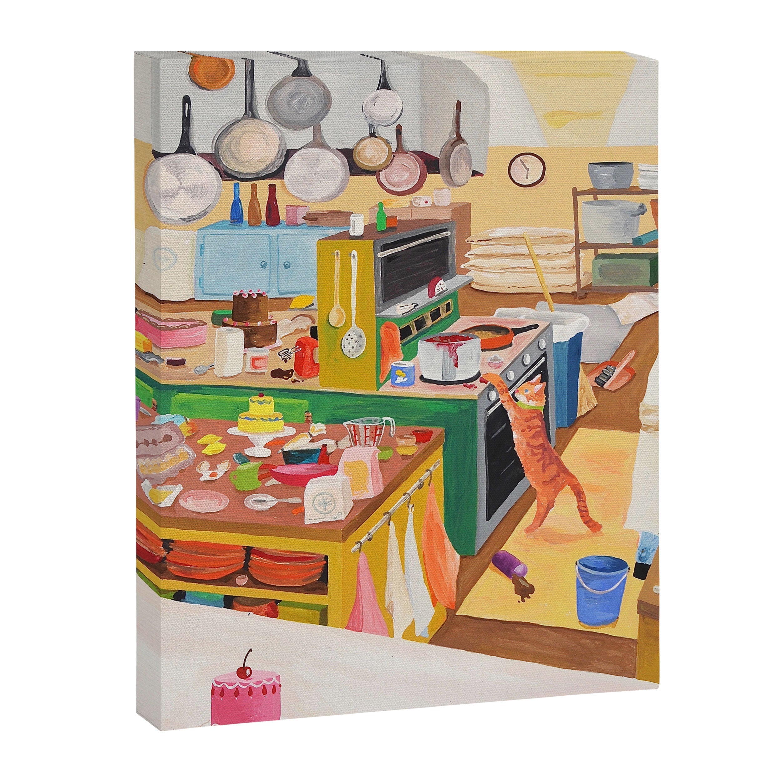 A Cat in the Kitchen Canvas Print