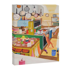 A Cat in the Kitchen Canvas Print