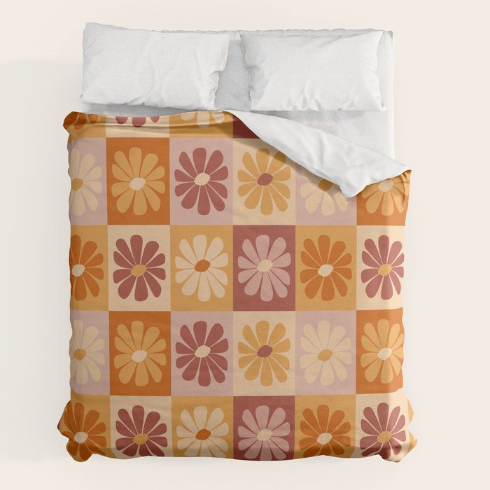 70's Daisy Bloom  Duvet Cover