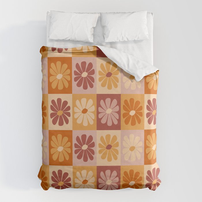70's Daisy Bloom  Duvet Cover