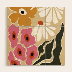 70's Retro garden   Wood Wall Art