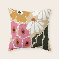 70's Retro garden   Throw Pillow
