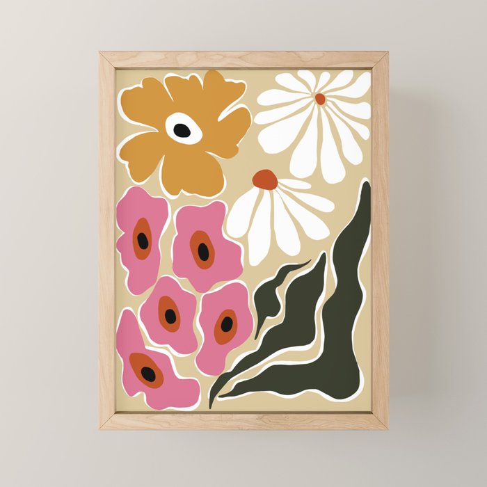 70's Retro garden   Mini Art Print