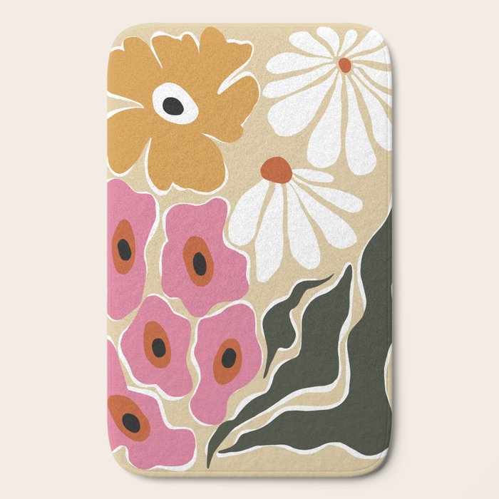 70's Retro garden   Bath Mat