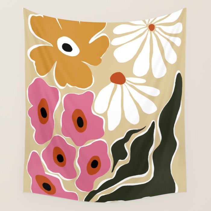 70's Retro garden   Wall Tapestry