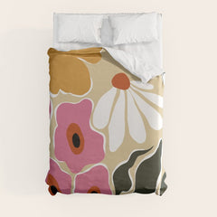 70's Retro garden   Duvet Cover