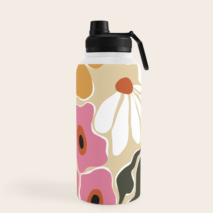 70's Retro garden   Water Bottle