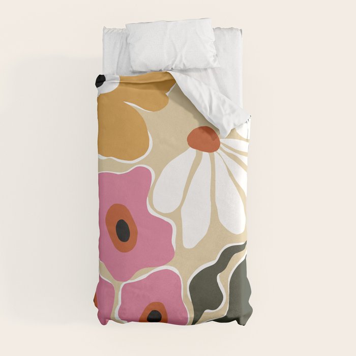 70's Retro garden   Duvet Cover