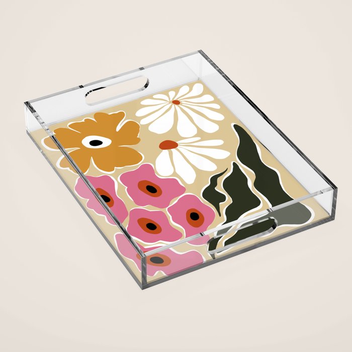 70's Retro garden   Acrylic Tray