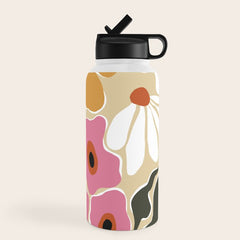 70's Retro garden   Water Bottle