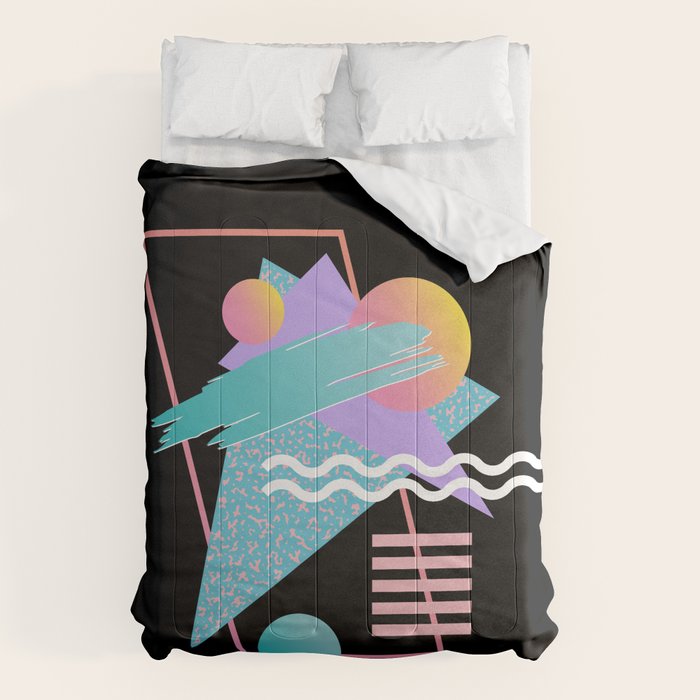 80s Retrowave Design - Memphis Pattern 135 Comforter