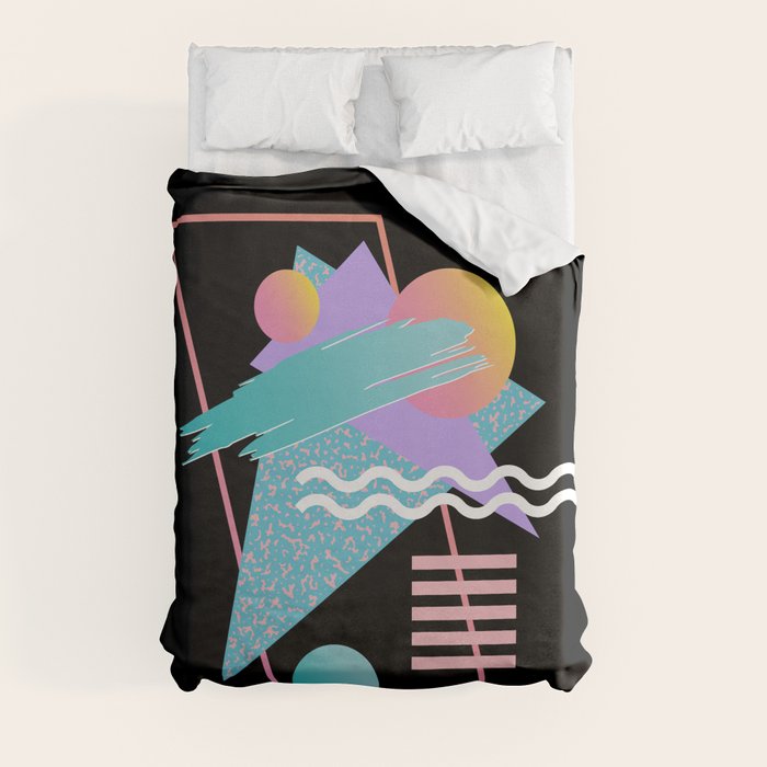 80s Retrowave Design - Memphis Pattern 135 Duvet Cover
