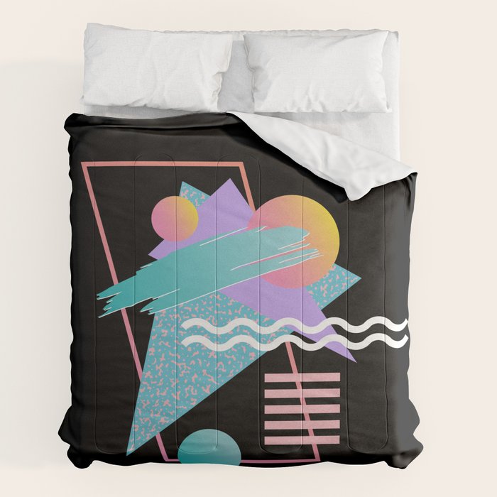 80s Retrowave Design - Memphis Pattern 135 Comforter