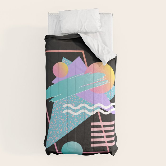 80s Retrowave Design - Memphis Pattern 135 Comforter