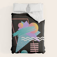 80s Retrowave Design - Memphis Pattern 135 Duvet Cover