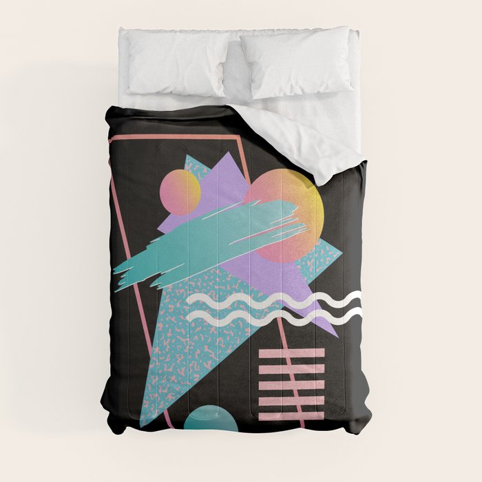 80s Retrowave Design - Memphis Pattern 135 Comforter
