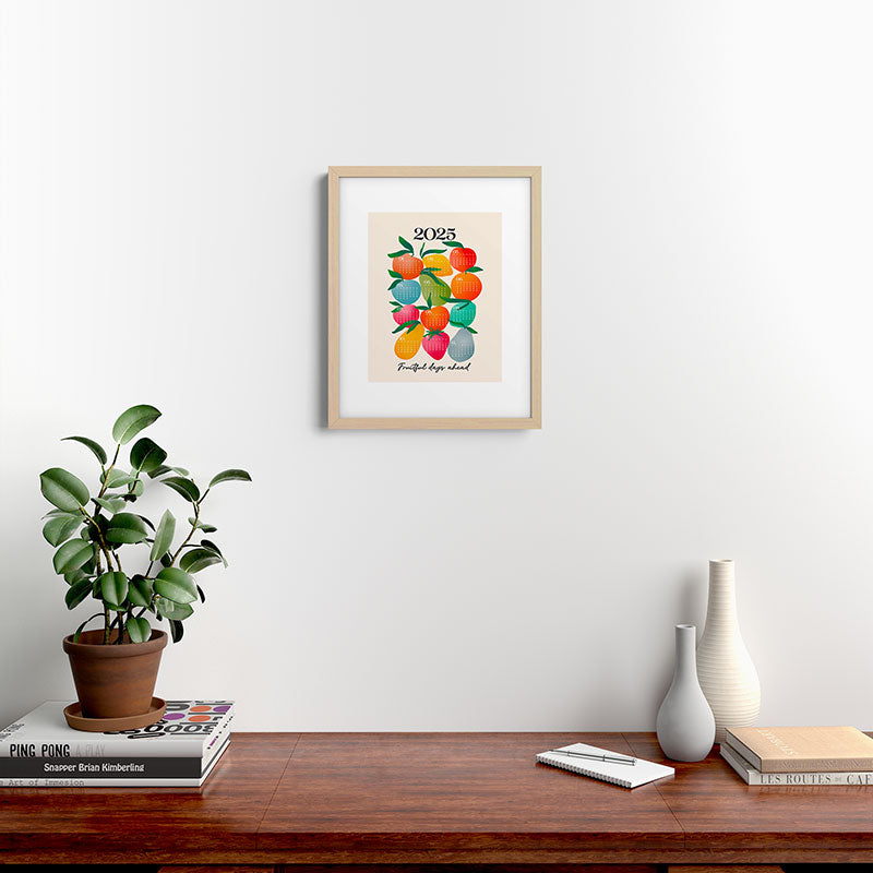 2025 BRIGHT FRUIT MARKET CALENDAR Framed Art Print