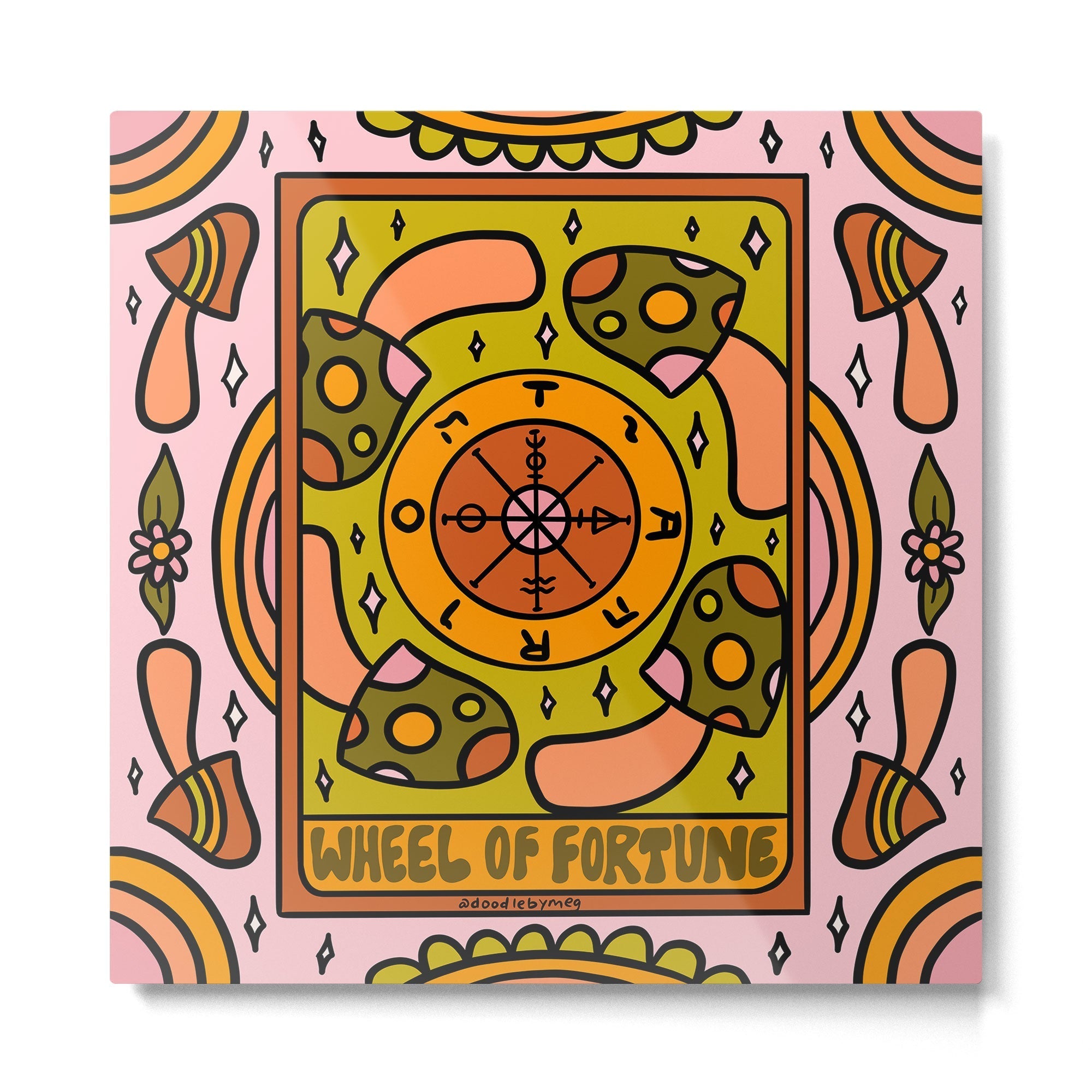 10. Wheel of Fortune Mushroom Metal Print