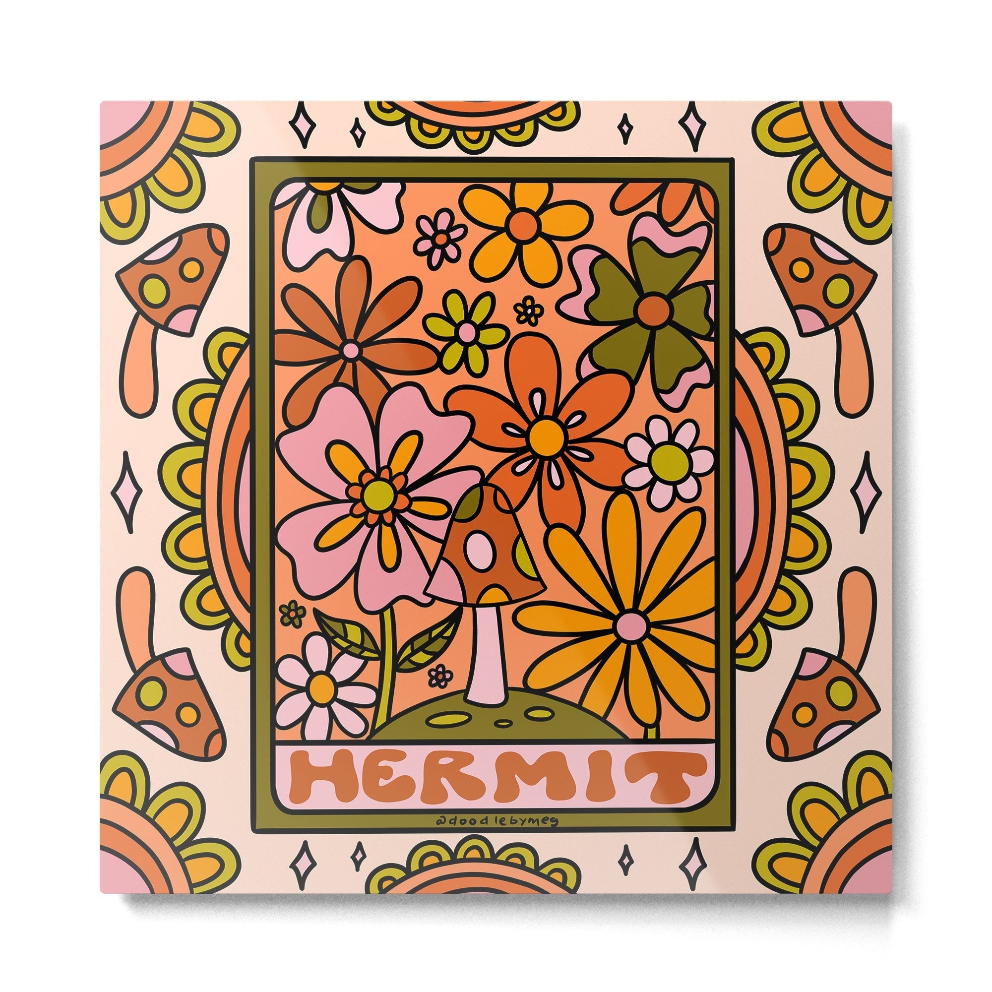 9. Hermit Mushroom Metal Print