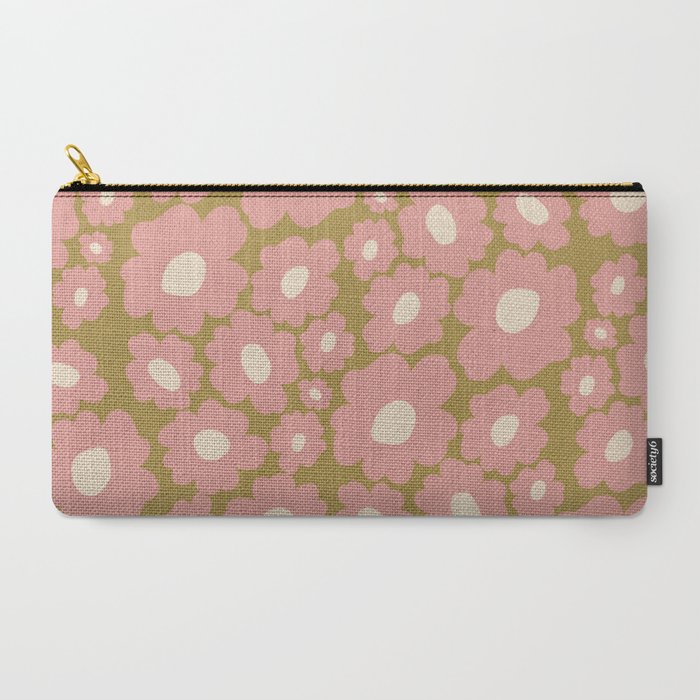70������������������s Retro Floral  Carry All Pouch