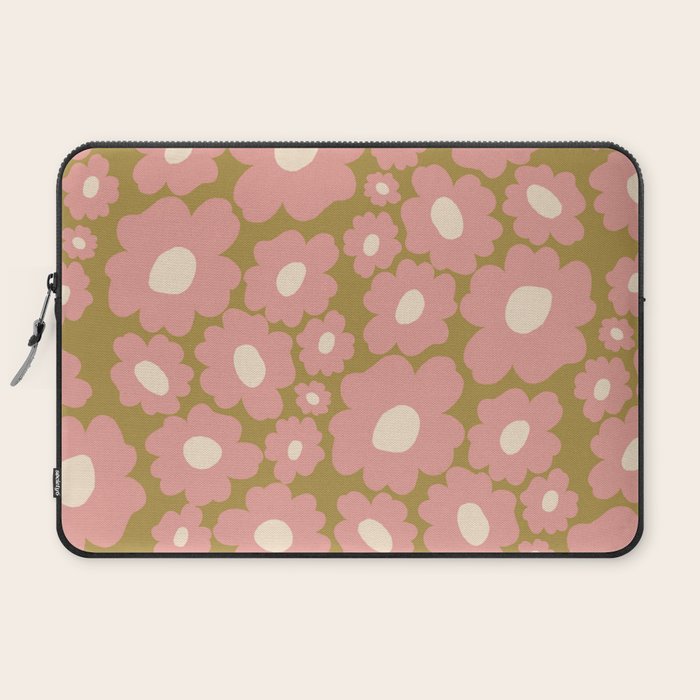 70������������������s Retro Floral  Laptop Sleeve