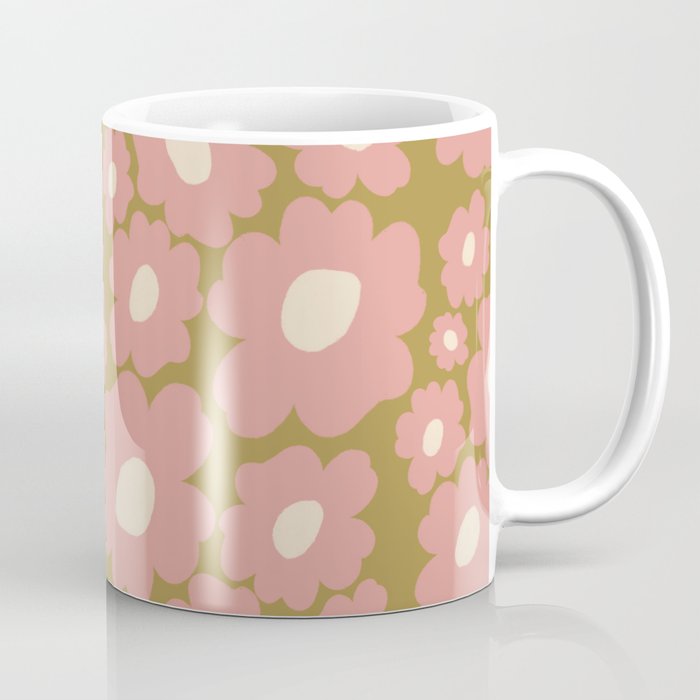 70������������������s Retro Floral  Coffee Mug