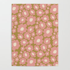 70������������������s Retro Floral  Poster
