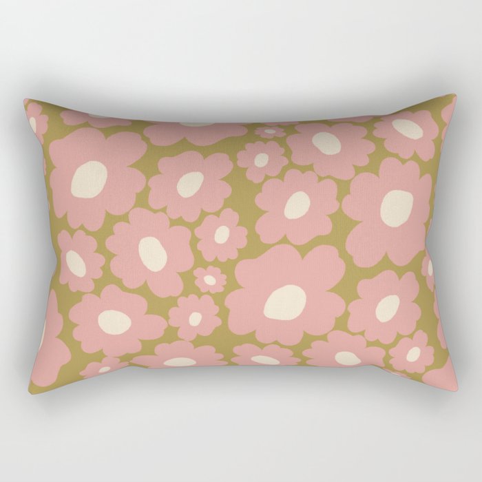 70������������������s Retro Floral  Rectangular Pillow