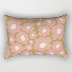 70������������������s Retro Floral  Rectangular Pillow