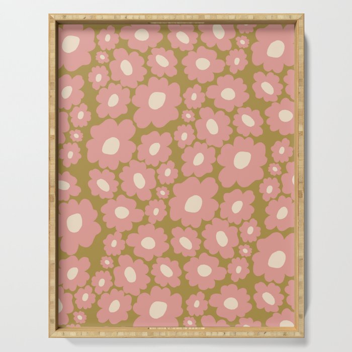 70������������������s Retro Floral  Serving Tray
