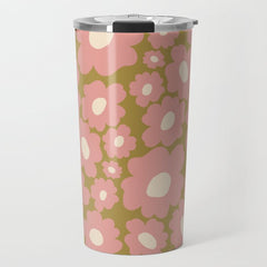 70������������������s Retro Floral  Travel Mug