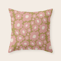 70������������������s Retro Floral  Throw Pillow