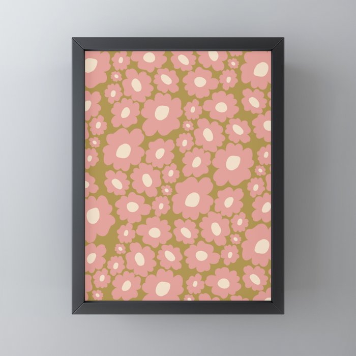 70������������������s Retro Floral  Mini Art Print