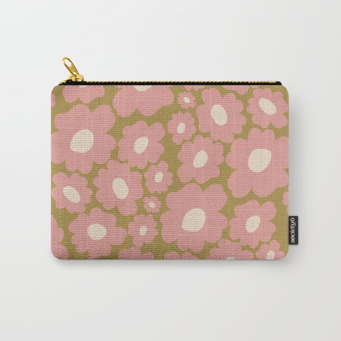 70������������������s Retro Floral  Carry All Pouch