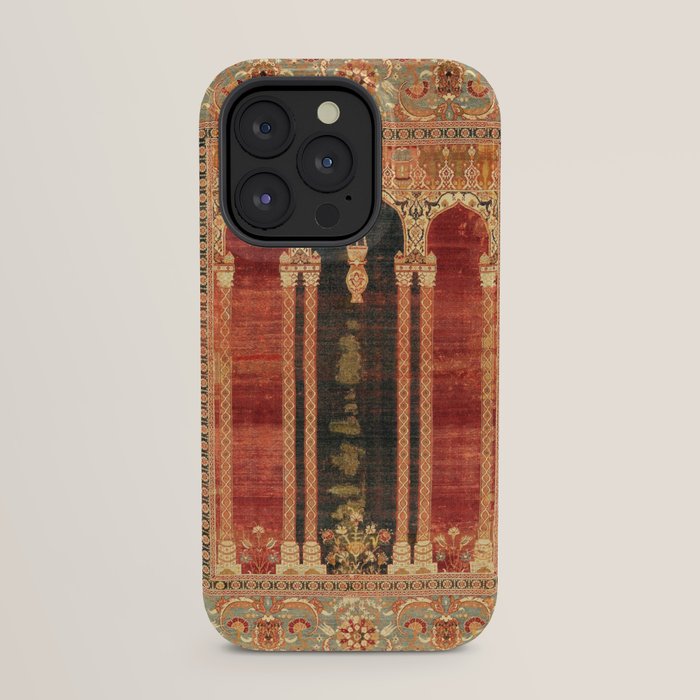 16th Century Carpet with Triple-Arch Design Turkish Print iPhone Case