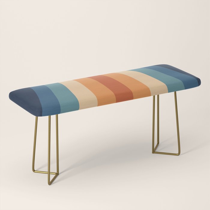 70's Retro Stripes Bench