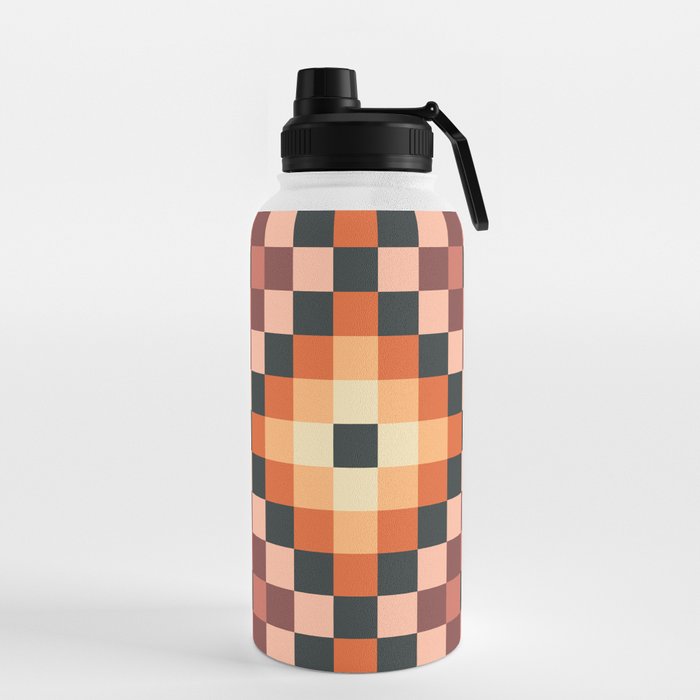 70s color squares pattern  Water Bottle