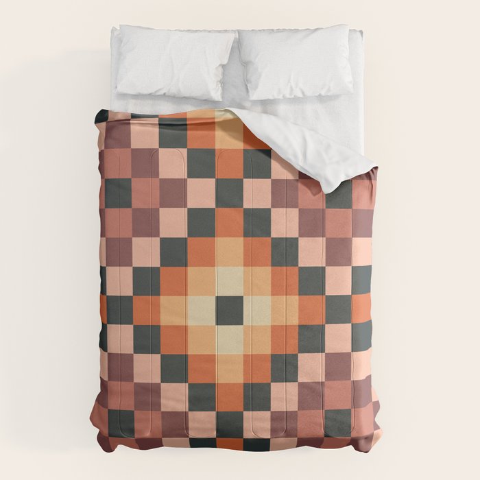 70s color squares pattern  Comforter