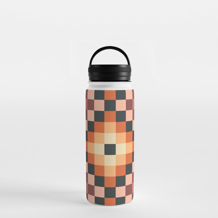 70s color squares pattern  Water Bottle