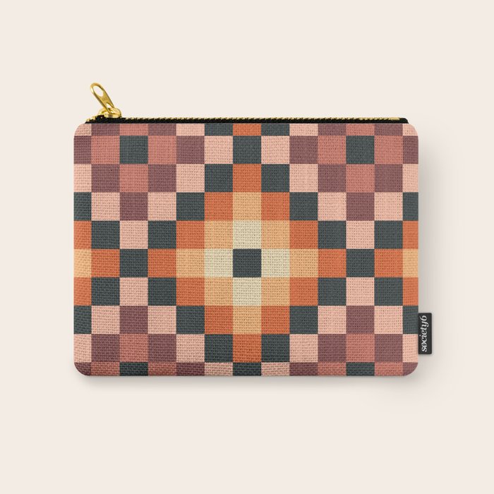 70s color squares pattern  Carry All Pouch