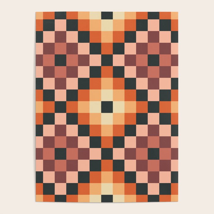 70s color squares pattern  Poster