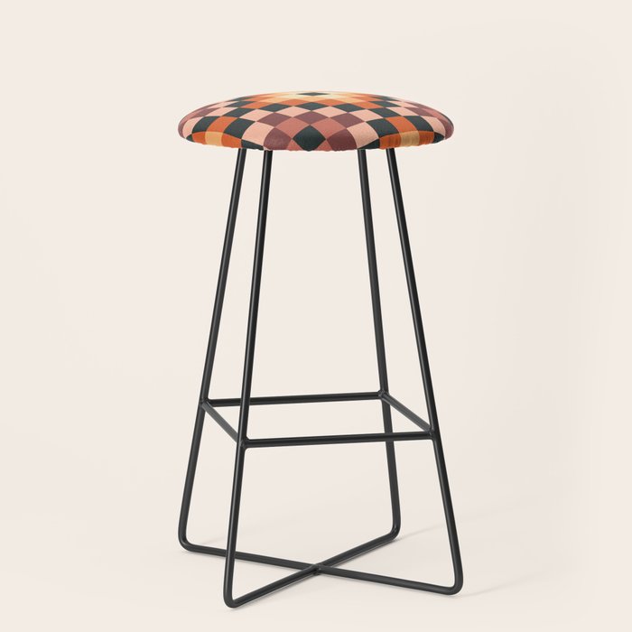 70s color squares pattern  Stool