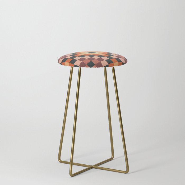70s color squares pattern  Stool